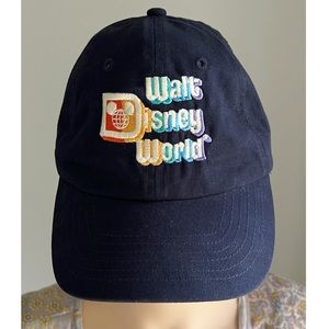 Disney Parks Walt Disney World Logo Hat Baseball Cap Blue Rainbow